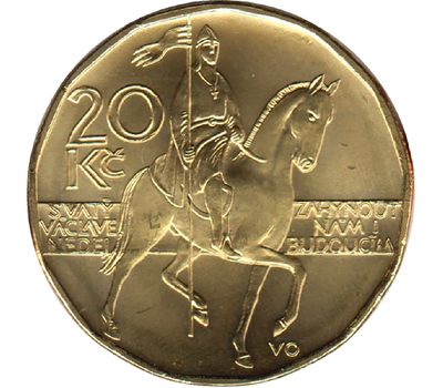  Монета 20 крон 2018 «Памятник святому Вацлаву» Чехия, фото 1 