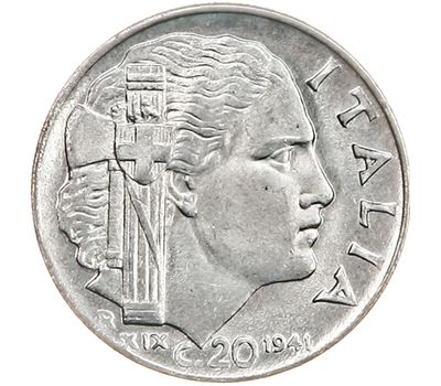  Монета 20 чентезимо 1941 Италия, фото 1 