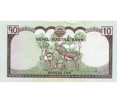  Банкнота 10 рупий 2012 Непал Пресс, фото 2 