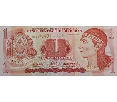 Банкнота 1 лемпира 2004 Гондурас Пресс, фото 1 
