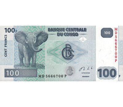 Банкнота 100 франков 2013 Конго (Pick 98b) Пресс, фото 1 