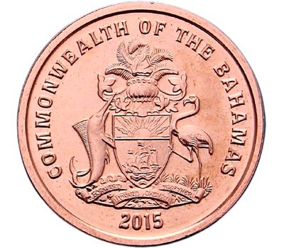  Монета 1 цент 2015 «Морская звезда» Багамские острова, фото 2 