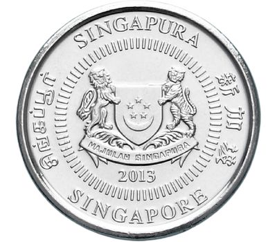  Монета 10 центов 2013 Сингапур, фото 2 