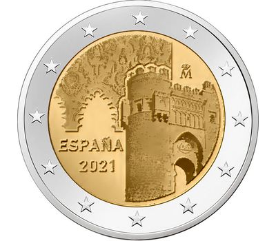  Монета 2 евро 2021 «Исторический город Толедо» Испания, фото 1 