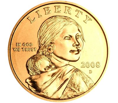  Монета 1 доллар 2008 «Парящий орёл» США D (Сакагавея), фото 2 