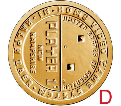  Монета 1 доллар 2021 «Ральф Баер, игровая приставка. Нью-Гэмпшир» D (Американские инновации), фото 1 
