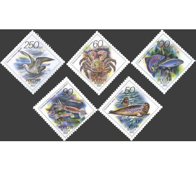  5 почтовых марок «Животные морей Тихоокеанского региона» 1993, фото 1 