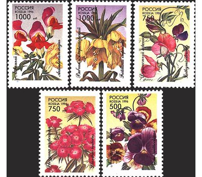  5 почтовых марок «Декоративные растения скверов, садов и парков» 1996, фото 1 