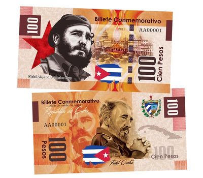  Сувенирная банкнота 100 песо «Фидель Кастро», фото 1 