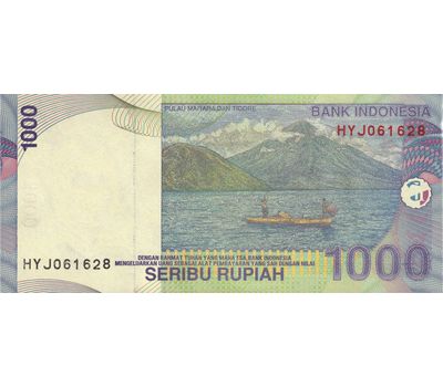  Банкнота 1000 рупий 2011 Индонезия, фото 2 