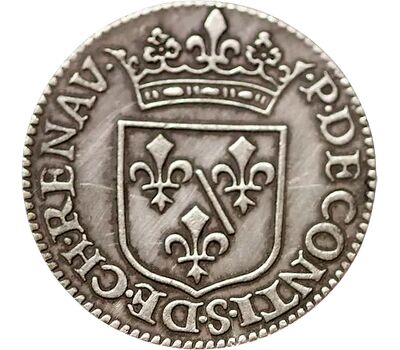  Монета 1 лиард 1613 Франсуа де Бурбон Франция (копия), фото 2 