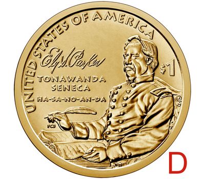  Монета 1 доллар 2022 «Эли Сэмюэл Паркер, офицер армии США» D (Сакагавея), фото 1 
