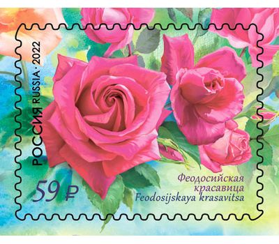  4 почтовые марки «Флора России. Цветы. Розы» 2022, фото 4 