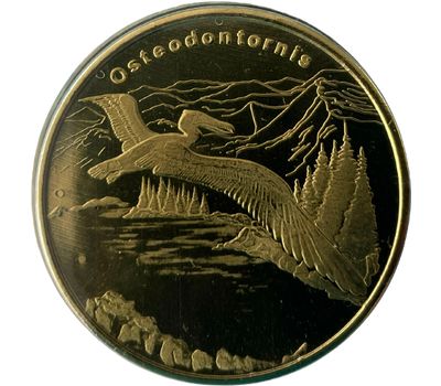  Монета 5 долларов 2021 «Остеодонторнис» Остров Биоко (Гвинея), фото 1 