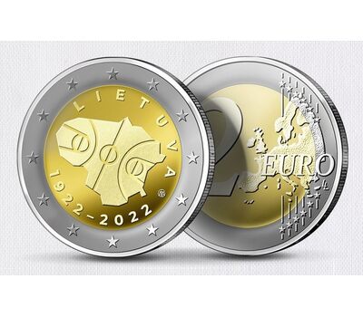  Монета 2 евро 2022 «100-летие баскетбола в Литве» Литва, фото 3 