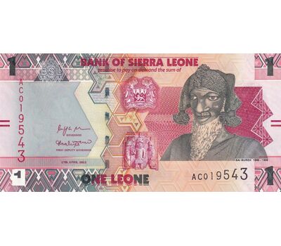  Банкнота 1 леоне 2022 Сьерра-Леоне Пресс, фото 1 