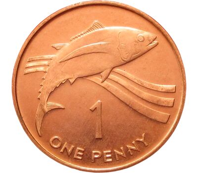  Монета 1 пенни 1997 «Тунец» Острова Святой Елены и Вознесения, фото 1 