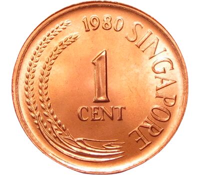  Монета 1 цент 1980 Сингапур, фото 2 
