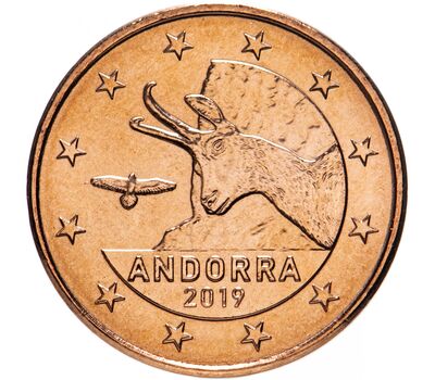  Монета 1 евроцент 2019 Андорра, фото 1 