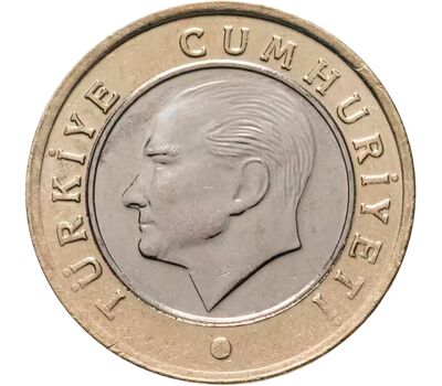  Монета 1 лира 2022 Турция, фото 2 