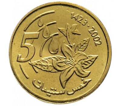  Монета 5 сантимов 2002 Марокко, фото 1 