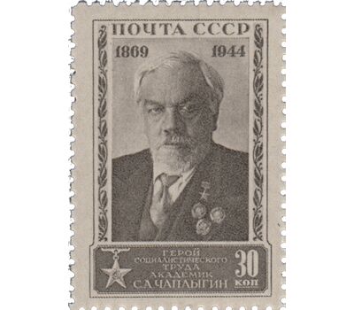  2 почтовые марки «75 лет со дня рождения С. А. Чаплыгина» СССР 1944, фото 3 