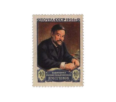  Почтовая марка «Естествоиспытатель И.М. Сеченов» СССР 1956, фото 1 