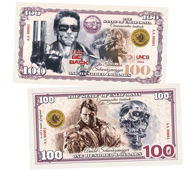  Сувенирная банкнота 100 долларов «Терминатор», фото 1 