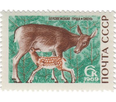  5 почтовых марок «Беловежская пуща» СССР 1969, фото 3 