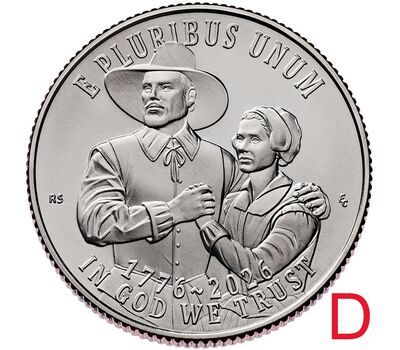  Монета 25 центов 2026 «Мэйфлауэрское соглашение» D, фото 1 