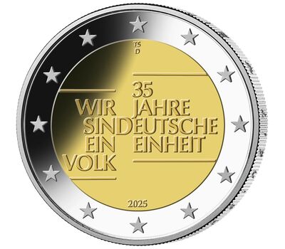 Монета 2 евро 2025 «35 лет немецкого единства» Германия, фото 1   Монета 2 евро 2025 «35 лет немецкого единства» Германия, фото 1